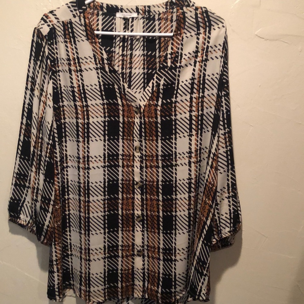 Maurices Plaid Button Down Blouse. Plus Size 2x - image 1